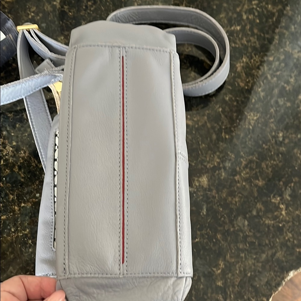 Hammitt Bryant Gray and White Crossbody Bag with Gold Accents - Picture 5 of 10